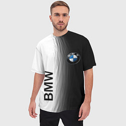Футболка оверсайз мужская Black and White BMW, цвет: 3D-принт — фото 2