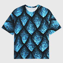 Мужская футболка оверсайз Чешуя ледяного дракона