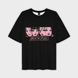 Мужская футболка оверсайз Black Pink Art