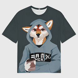 Футболка оверсайз мужская Furry fox, цвет: 3D-принт
