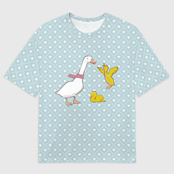 Футболка оверсайз мужская Утка и утята, цвет: 3D-принт