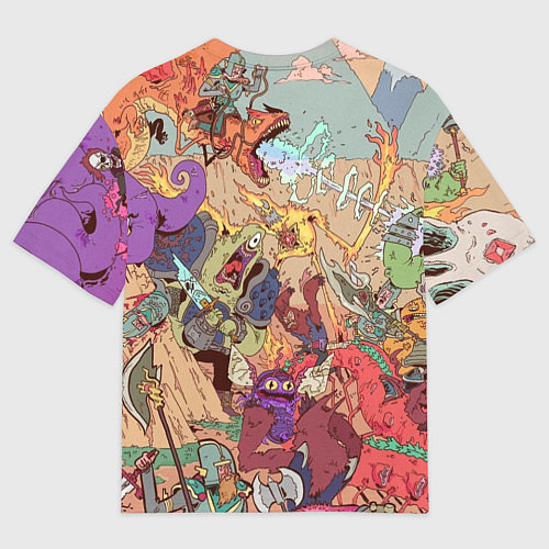 Мужская футболка оверсайз MONSTER WAR СЮРРЕАЛИЗМ / 3D-принт – фото 2