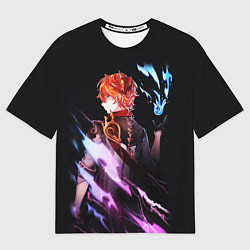 Футболка оверсайз мужская ТАРТАЛЬЯ - GENSHIN IMPACT NEON, цвет: 3D-принт