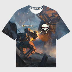 Мужская футболка оверсайз Battletech warrior