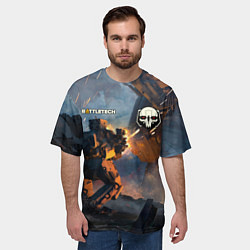 Футболка оверсайз мужская Battletech warrior, цвет: 3D-принт — фото 2