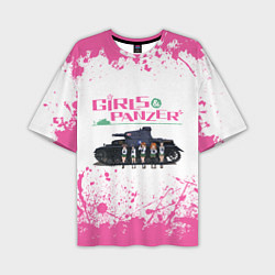 Футболка оверсайз мужская Девушки и танки Pink Z, цвет: 3D-принт