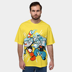 Футболка оверсайз мужская Cuphead bros, цвет: 3D-принт — фото 2