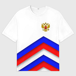 Футболка оверсайз мужская РОССИЯ ФОРМА АБСТРАКТНЫЙ, цвет: 3D-принт