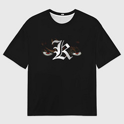 Футболка оверсайз мужская КИРА глаза DEATH NOTE, цвет: 3D-принт