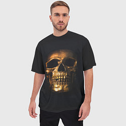 Футболка оверсайз мужская Golden Skull, цвет: 3D-принт — фото 2