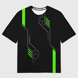 Футболка оверсайз мужская ФУТУРИСТИЧНАЯ БРОНЯ ЗЕЛЕНАЯ, цвет: 3D-принт