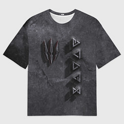 Футболка оверсайз мужская THE WITCHER КАМЕНЬ, цвет: 3D-принт