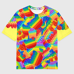 Футболка оверсайз мужская Разные Pop It масляная краска, цвет: 3D-принт