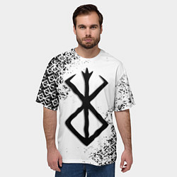 Футболка оверсайз мужская БЕРСЕРК logo чб, цвет: 3D-принт — фото 2