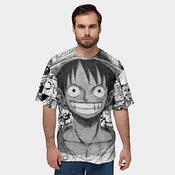Футболка оверсайз мужская Луфи улыбается one piece, цвет: 3D-принт — фото 2