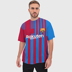 Футболка оверсайз мужская Месси Барселона 20212022, цвет: 3D-принт — фото 2