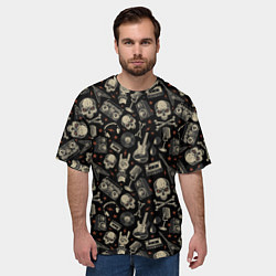 Футболка оверсайз мужская Scull pattern rock, цвет: 3D-принт — фото 2