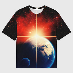 Мужская футболка оверсайз Космос земля 3D