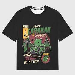 Мужская футболка оверсайз Кот Ктулху