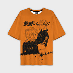 Мужская футболка оверсайз Токийские мстители ораньжевый