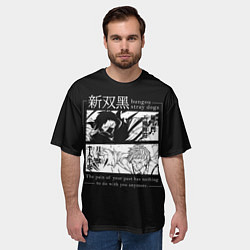 Футболка оверсайз мужская Бродячие псы Ацуши и акутагава, цвет: 3D-принт — фото 2