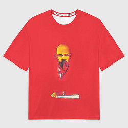 Футболка оверсайз мужская Энди Уорхол - Красный Ленин, цвет: 3D-принт