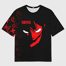 Мужская футболка оверсайз Взгляд Луффи One Piece