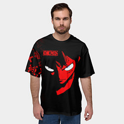 Футболка оверсайз мужская Взгляд Луффи One Piece, цвет: 3D-принт — фото 2