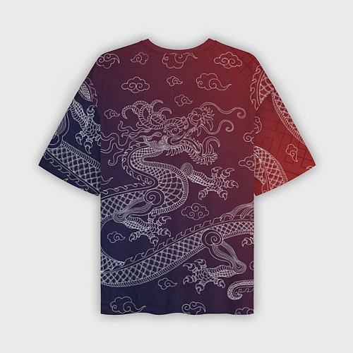 Мужская футболка оверсайз Традиционный китайский дракон / 3D-принт – фото 2