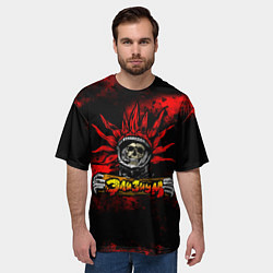 Футболка оверсайз мужская Элизиум череп с табличкой, цвет: 3D-принт — фото 2