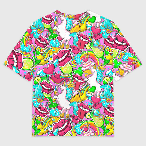 Мужская футболка оверсайз Губы фреш / 3D-принт – фото 2
