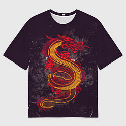Футболка оверсайз мужская НЕОНОВЫЙ ДРАКОН, 3d, цвет: 3D-принт