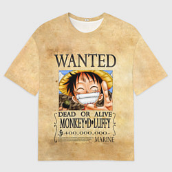 Мужская футболка оверсайз Манки Д Луффи в розыске One Piece