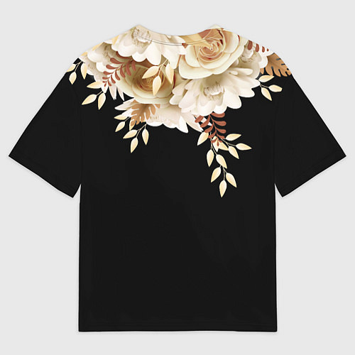 Мужская футболка оверсайз Золотые Цветы / 3D-принт – фото 2