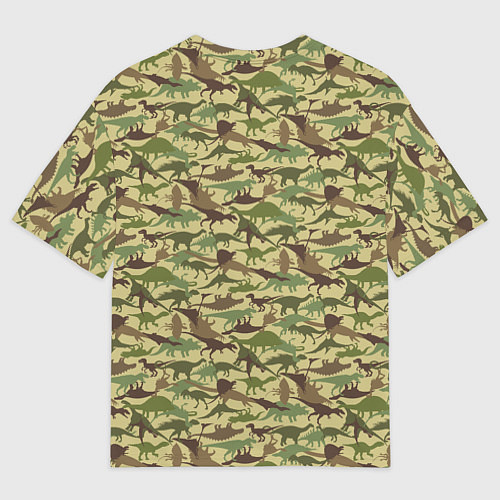 Мужская футболка оверсайз Динозавры камуфляж / 3D-принт – фото 2