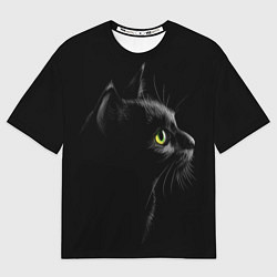 Мужская футболка оверсайз Черный кот