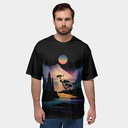 Футболка оверсайз мужская Природа в темноте, цвет: 3D-принт — фото 2