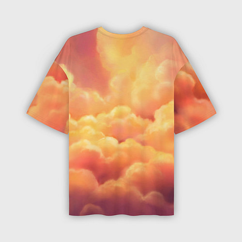 Мужская футболка оверсайз Пикачу на облачках / 3D-принт – фото 2