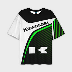 Футболка оверсайз мужская KAWASAKI КАВАСАКИ SPORT, цвет: 3D-принт