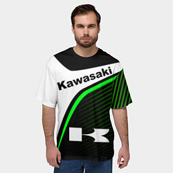 Футболка оверсайз мужская KAWASAKI КАВАСАКИ SPORT, цвет: 3D-принт — фото 2