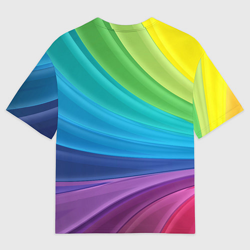 Мужская футболка оверсайз Радуга / 3D-принт – фото 2