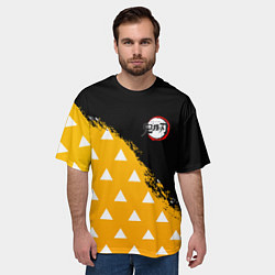 Футболка оверсайз мужская КОСТЮМ ЗЕНИЦУ ZENITSU KNY, цвет: 3D-принт — фото 2