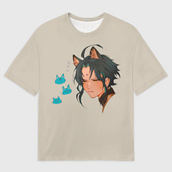 Футболка оверсайз мужская Сяо из Genshin Impact, цвет: 3D-принт