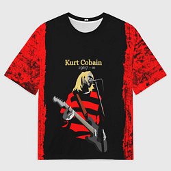 Мужская футболка оверсайз КУРТ КОБЕЙН НИРВАНА ЛОГО спина Z