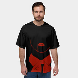 Футболка оверсайз мужская Пищеблок Красный Рисунок, цвет: 3D-принт — фото 2