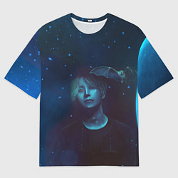 Футболка оверсайз мужская BTS БТС ЛОГО спина Z, цвет: 3D-принт