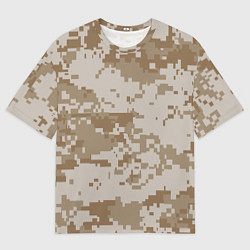 Мужская футболка оверсайз Камуфляжный пиксель