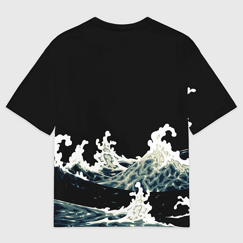 Мужская футболка оверсайз Карп Кои Волна Япония Рыба / 3D-принт – фото 2
