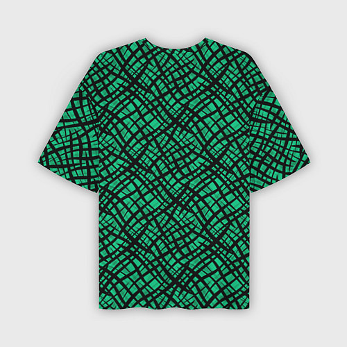 Мужская футболка оверсайз Абстрактный зелено-черный узор / 3D-принт – фото 2