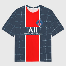 Футболка оверсайз мужская Месси в ПСЖ, цвет: 3D-принт